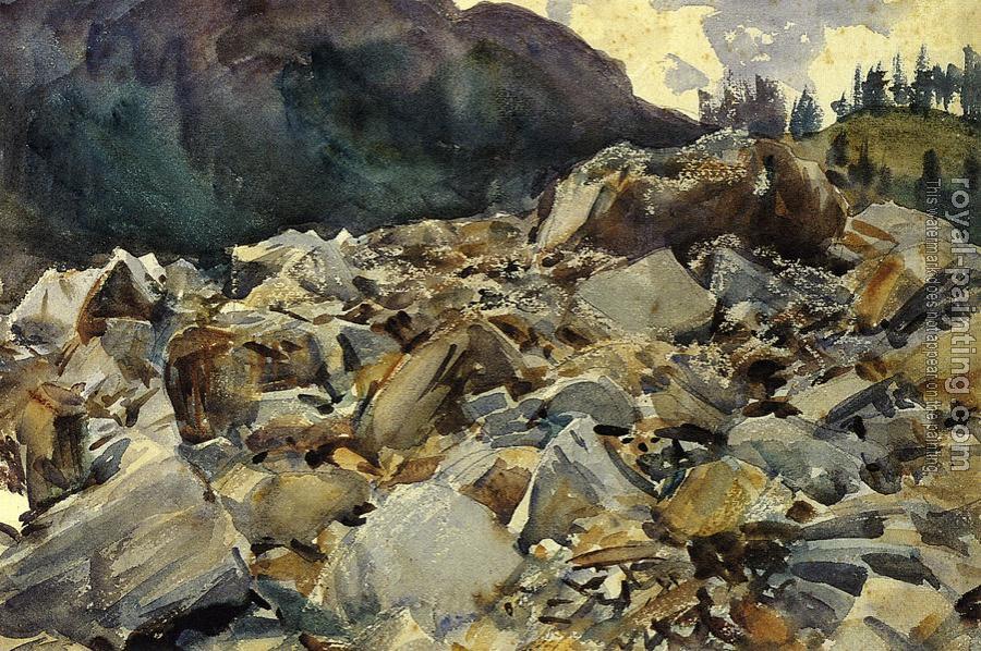 John Singer Sargent : Purtud, Alpine Scene and Boulders